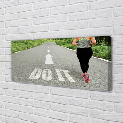 Pintura em tela Corrida de rua feminina