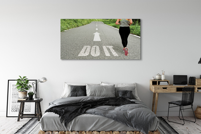 Pintura em tela Corrida de rua feminina