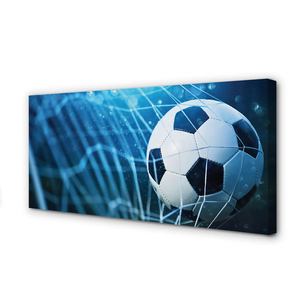 Quadro em tela Bola de gol com fundo azul