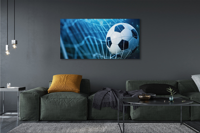 Quadro em tela Bola de gol com fundo azul