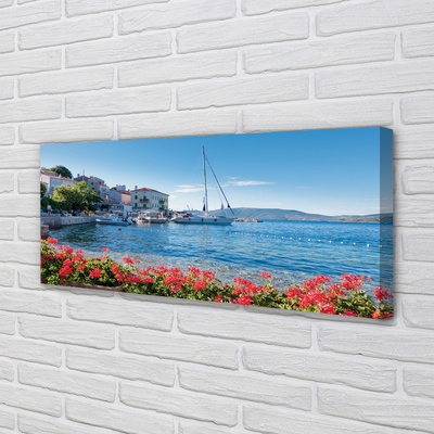 Pintura em tela Mar navio céu verão