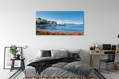 Pintura em tela Mar navio céu verão