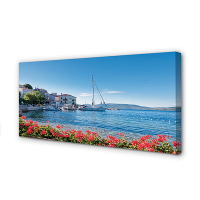 Pintura em tela Mar navio céu verão