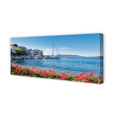 Pintura em tela Mar navio céu verão