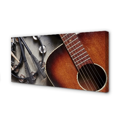 Quadro em tela Bastões de microfone de guitarra