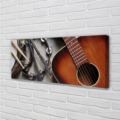 Quadro em tela Bastões de microfone de guitarra