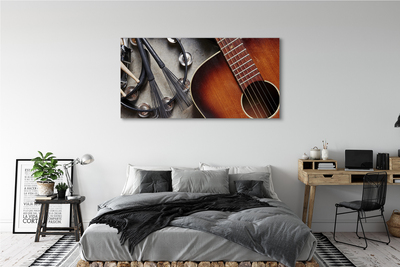 Quadro em tela Bastões de microfone de guitarra