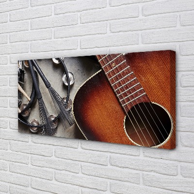 Quadro em tela Bastões de microfone de guitarra