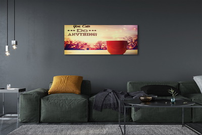 Quadro em tela Inscrição na caneca vermelha de outono