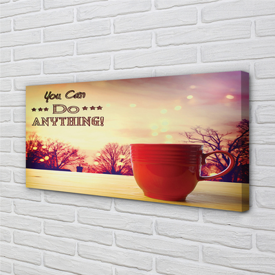 Quadro em tela Inscrição na caneca vermelha de outono