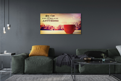 Quadro em tela Inscrição na caneca vermelha de outono