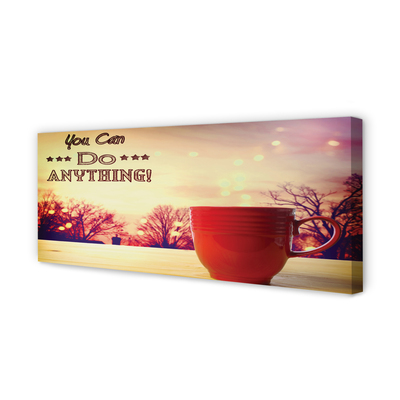 Quadro em tela Inscrição na caneca vermelha de outono