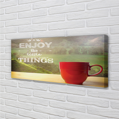 Pintura em tela Caneca com a inscrição natureza