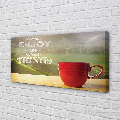 Pintura em tela Caneca com a inscrição natureza