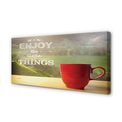 Pintura em tela Caneca com a inscrição natureza