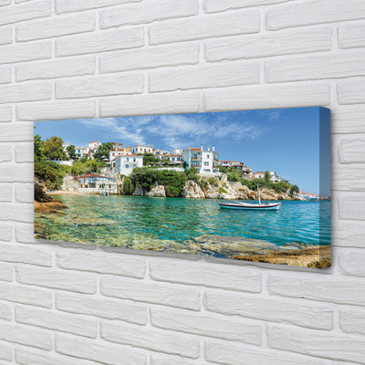 Pintura em tela Grécia Mar Cidade Natureza