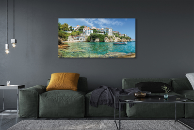 Pintura em tela Grécia Mar Cidade Natureza