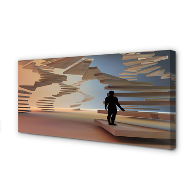 Pintura em tela Escadas 3D