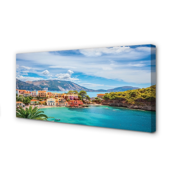 Quadro em tela Grécia Costa Montanhas Mar