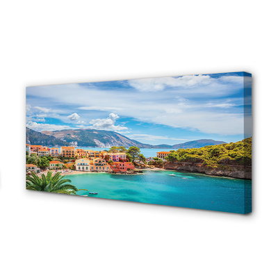 Quadro em tela Grécia Costa Montanhas Mar