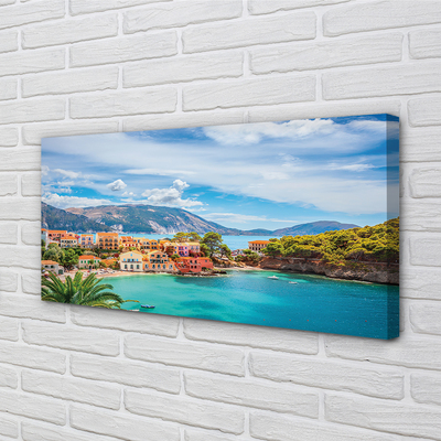 Quadro em tela Grécia Costa Montanhas Mar