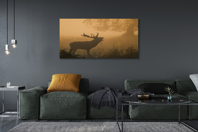 Pintura em tela Nascer do sol de veado