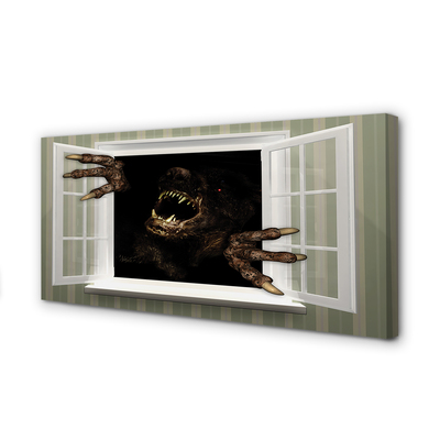 Quadro em tela Figura assustadora na janela