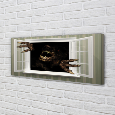 Quadro em tela Figura assustadora na janela
