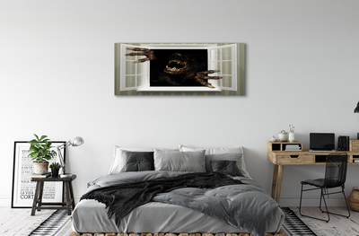 Quadro em tela Figura assustadora na janela