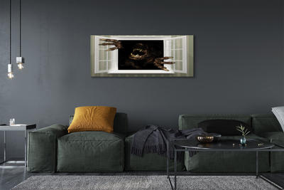 Quadro em tela Figura assustadora na janela