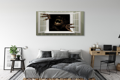 Quadro em tela Figura assustadora na janela