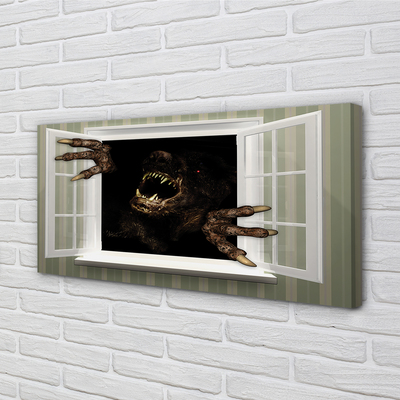 Quadro em tela Figura assustadora na janela