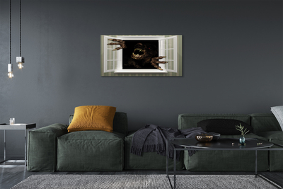 Quadro em tela Figura assustadora na janela