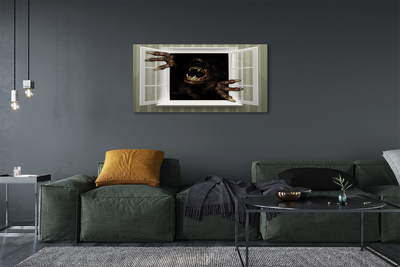 Quadro em tela Figura assustadora na janela