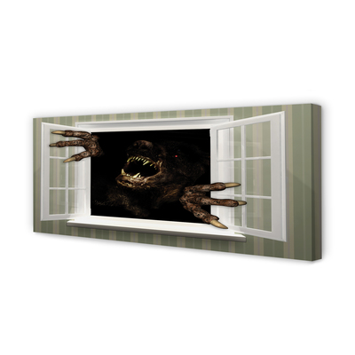 Quadro em tela Figura assustadora na janela