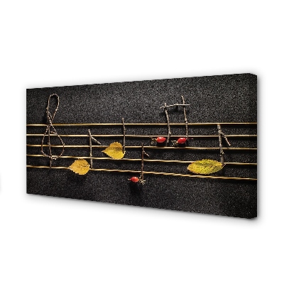 Pintura em tela Notas de gravetos e folhas