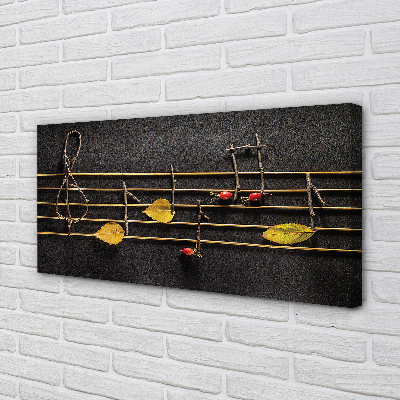 Pintura em tela Notas de gravetos e folhas