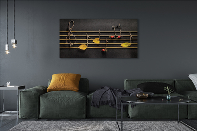 Pintura em tela Notas de gravetos e folhas