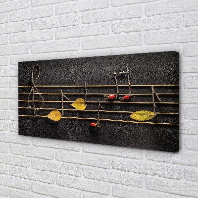 Pintura em tela Notas de gravetos e folhas