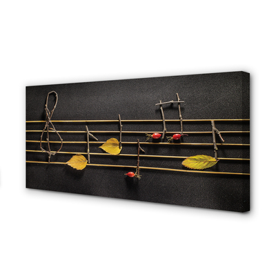 Pintura em tela Notas de gravetos e folhas