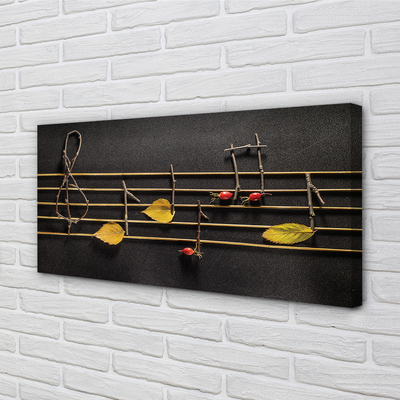 Pintura em tela Notas de gravetos e folhas