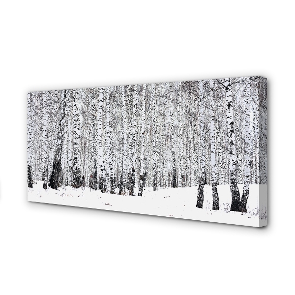 Quadro em tela Árvores, neve de inverno, bétulas
