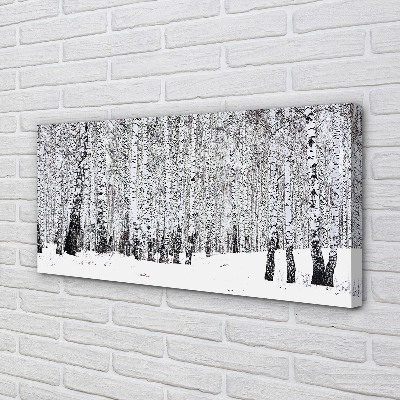 Quadro em tela Árvores, neve de inverno, bétulas