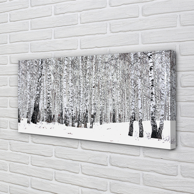 Quadro em tela Árvores, neve de inverno, bétulas