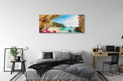 Quadro em tela Flores dos penhascos da costa da Grécia