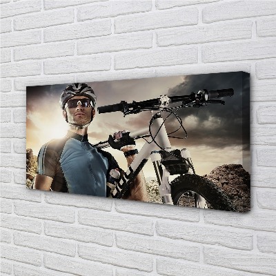 Pintura em tela Nuvens de bicicleta ciclista