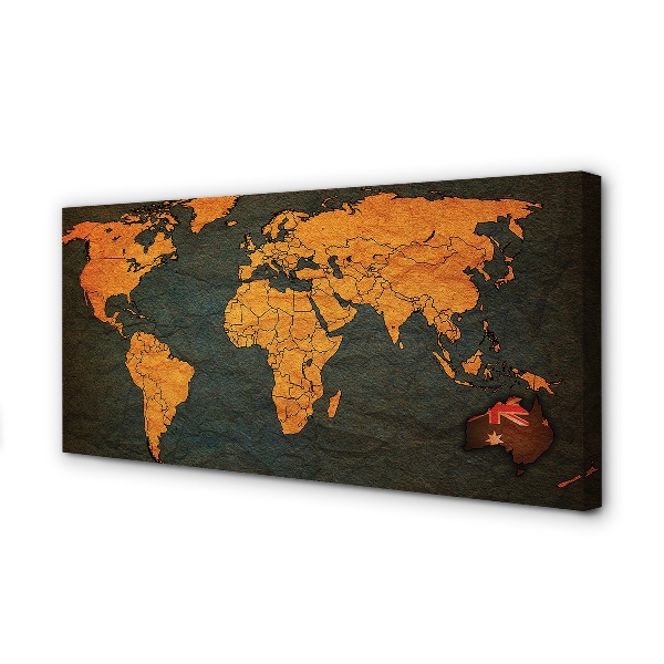 Pintura em tela Mapa Dourado