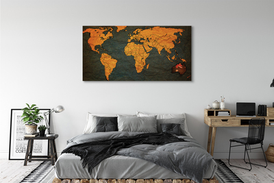 Pintura em tela Mapa Dourado