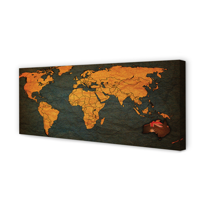 Pintura em tela Mapa Dourado