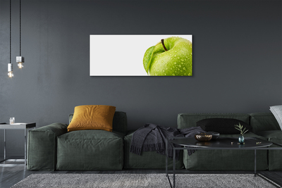 Pintura em tela Maçã verde com gotas de água